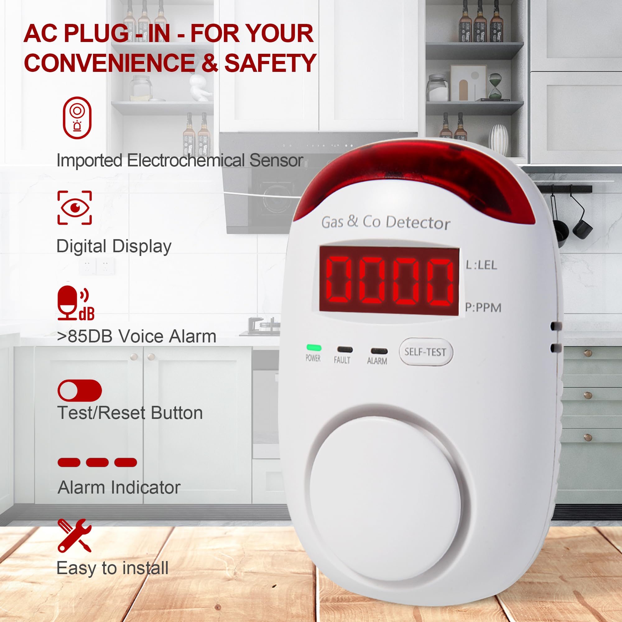 Combination Gas & Carbon Monox - Co Detector Plug recension och pris