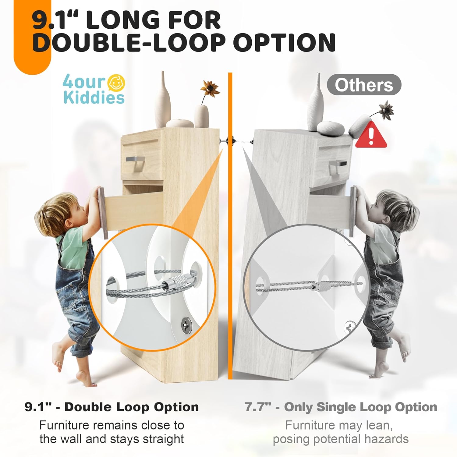 6 Sets Anti Tip Furniture Wall - Earthquake Anchor Strap recension och pris